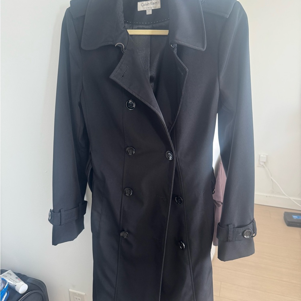 Calvin Klein Women's Elegant Black Trench Coat